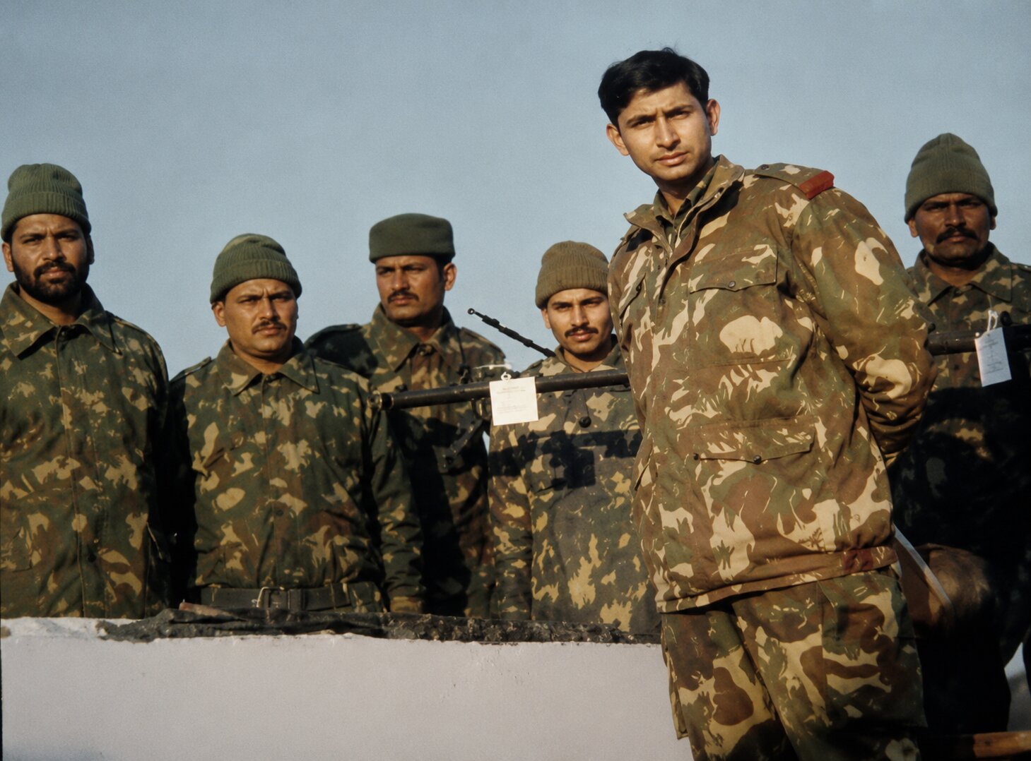 Major Rajesh Singh Adhikari with soldiers of 18 Grenadiers