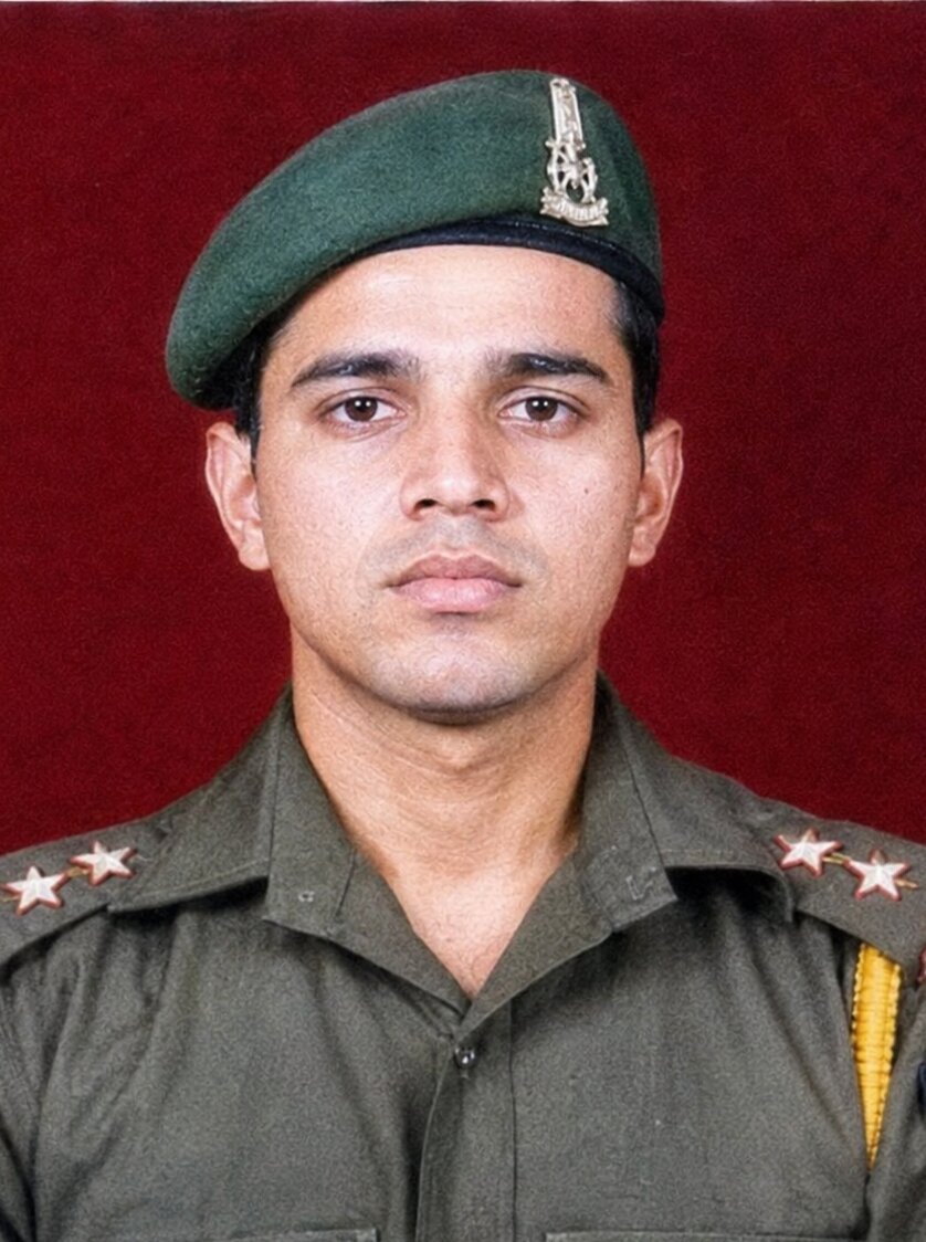 Captain Kanad Bhattacharya, official service portrait, 8 Sikh