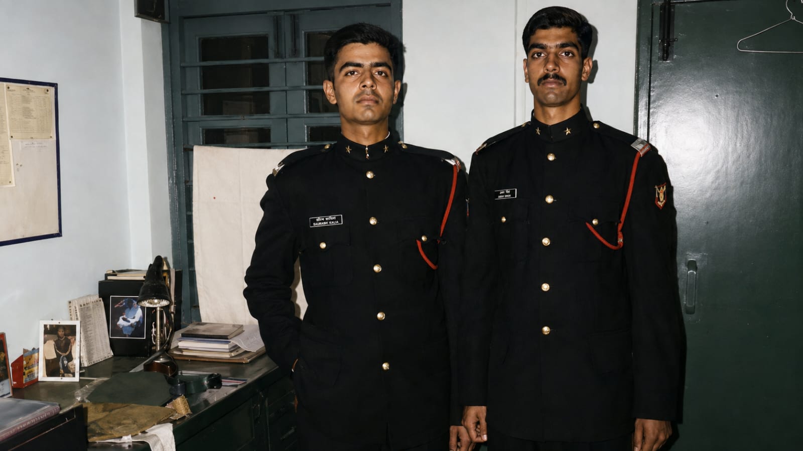 Lieutenant Saurabh Kalia with a fellow officer during training