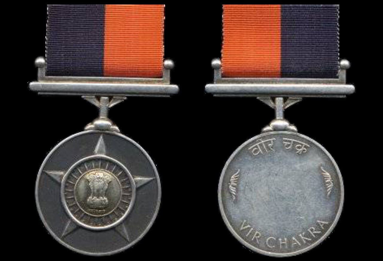 The Vir Chakra, awarded posthumously to Lt Col Ramakrishnan Vishwanathan